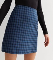 New Look Blue Check Mini Skirt
